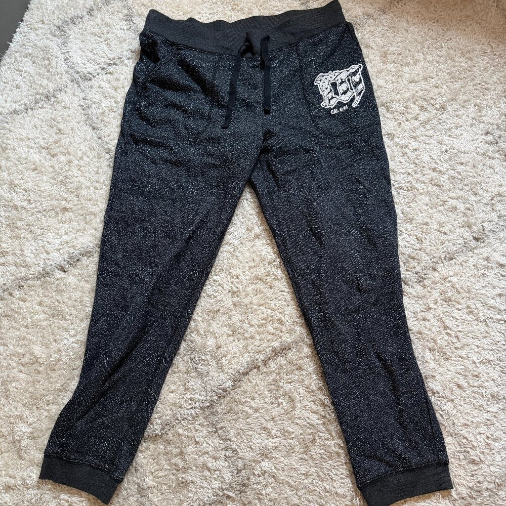 Women's Crossfit Mayhem Metallic Black Joggers Sz. XL (pockets)